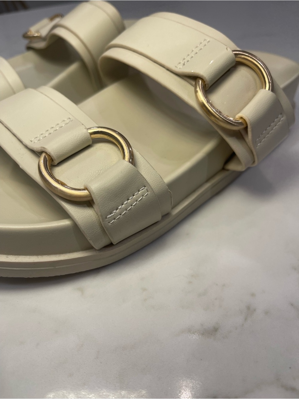 a.new.day Ivory Double Strap Slide Sandals - Picture 6 of 11